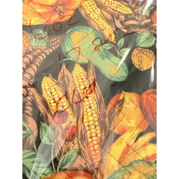 4 VTG Fall Harvest Quilted Placemats Cornucopia Pumpkin Thanksgiving table top - Picture 15 of 15